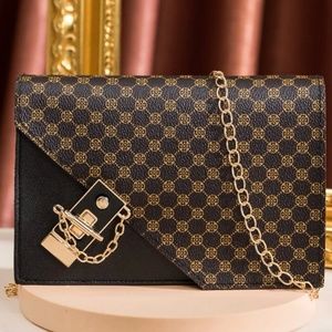 Colorblock Geometric Graphic Chain Flap Square Bag